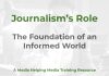 The essential role of journalism Journalism Role - a MHM training resource graphic