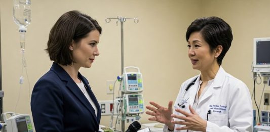 Image of a journalist covering a health beat/round - created using Imagen 3 by David Brewer of MHM