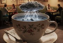 The use of idioms in journalism Image of a storm in a teacup - created using Imagen 3 by David Brewer of MHM