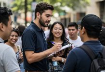 Audience research and segmentation Image of a researcher carrying out an audience survey - created using Imagen 3 by David Brewer of MHM
