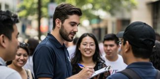 Audience research and segmentation Image of a researcher carrying out an audience survey - created using Imagen 3 by David Brewer of MHM