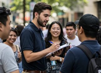 Audience research and segmentation Image of a researcher carrying out an audience survey - created using Imagen 3 by David Brewer of MHM