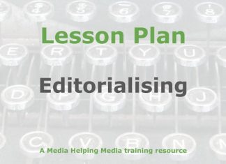 Lesson: Editorialising is not for news Graphic for a Media Helping Media Lesson Plan