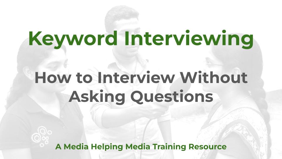 The no questions interview - a MHM training article graphic showing a journalist interviewing a member of the public