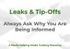 Handling story leaks and tip-offs Leaks and Tip-Offs - a MHM training article graphic