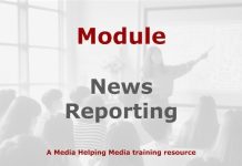 Module: News reporting and production Graphic for a Media Helping Media course module