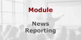 Module: News reporting and production Graphic for a Media Helping Media course module