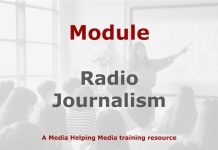 Module: Radio journalism skills Graphic for a Media Helping Media course module