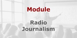 Module: Radio journalism skills Graphic for a Media Helping Media course module