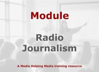 Module: Radio journalism skills Graphic for a Media Helping Media course module