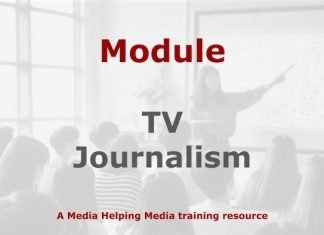 Module: TV journalism skills Graphic for a Media Helping Media course module