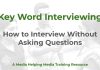 Interviewing without questions The no questions interview - a MHM training article graphic showing a journalist interviewing a member of the public