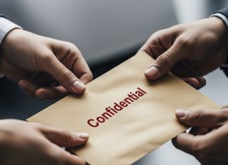 Handling story leaks and tip-offs Image of a confidential document changing hands - created using Imagen 3 by David Brewer of MHM