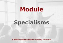 Module: Specialisms in journalism Graphic for a Media Helping Media course module