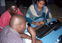 Community radio project plan Sudanese journalist working on a project plan - image by David Brewer of MHM