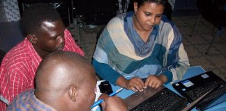 Community radio project plan Sudanese journalist working on a project plan - image by David Brewer of MHM