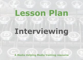 Lesson: Interviewing for journalists Graphic for a Media Helping Media Lesson Plan