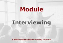 Module: Interviewing for journalists Graphic for a Media Helping Media course module