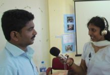 Introduction to interviews Interview training for radio journalism students in Jaffna, Sri Lanka, image by David Brewer of Media Helping Media