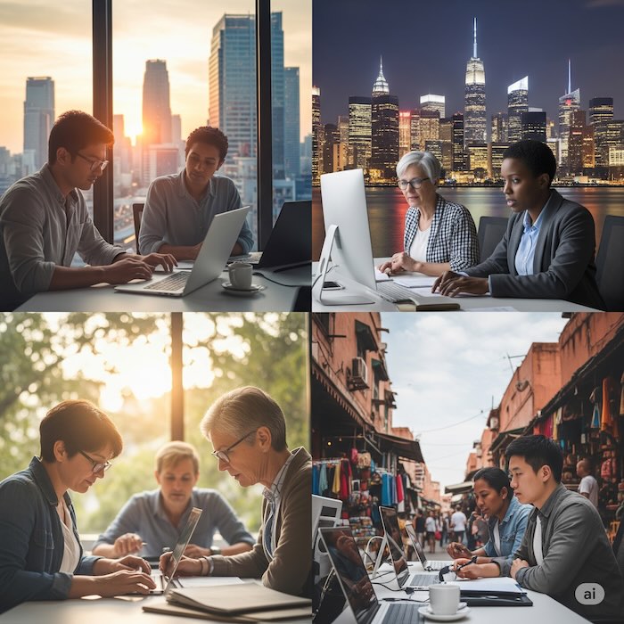 Newsroom collaboration graphic created with Gemini AI