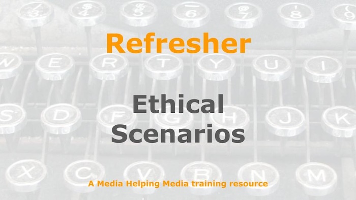 Graphic for a one-day refresher course on Media Helping Media