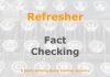 Refresher: Fact-checking for journalists Graphic for a one-day refresher course on Media Helping Media