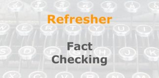 Refresher: Fact-checking for journalists Graphic for a one-day refresher course on Media Helping Media