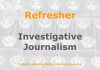 Refresher: Investigative journalism methods and skills Graphic for a one-day refresher course on Media Helping Media