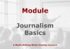 Module: Journalism Basics Graphic for a Media Helping Media course module