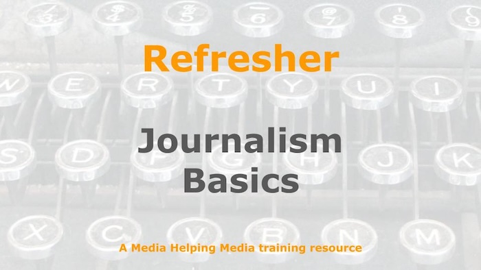 Graphic for a one-day refresher course on Media Helping Media
