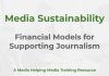 Funding the news – a guide to sustainability Media Sustainability - a MHM training article graphic