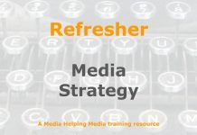 Refresher: Strategic thinking for media managers Graphic for a one-day refresher course on Media Helping Media