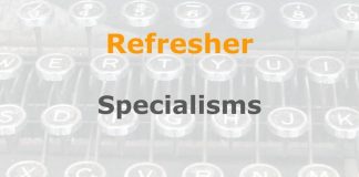 Refresher: Specialisms in journalism Graphic for a one-day refresher course on Media Helping Media