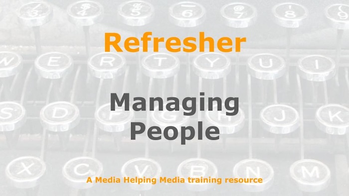 Graphic for a one-day refresher course on Media Helping Media