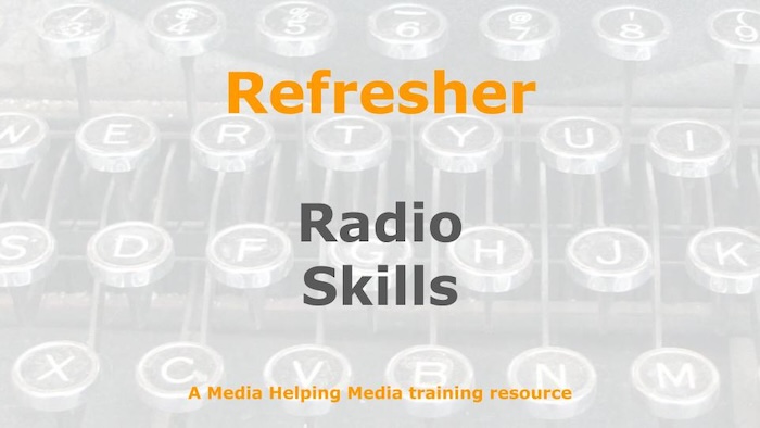 Graphic for a one-day refresher course on Media Helping Media