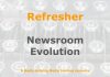 Refresher: Managing newsroom evolution Graphic for a one-day refresher course on Media Helping Media
