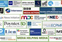 Organisations supporting independent media Logos of media support organisations