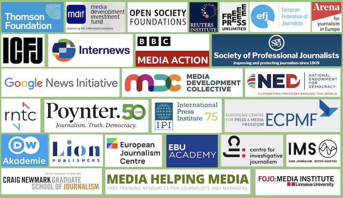 Logos of media support organisations