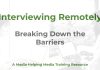 Interviewing remotely Interviewing Remotely - a MHM training article graphic