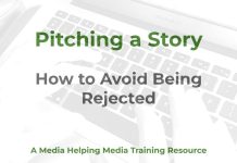 Pitching a news story to an editor Pitching a News Story - A MHM training article graphic