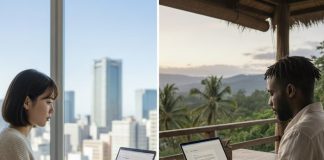 Interviewing remotely Graphic for email interviewing created with Gemini AI