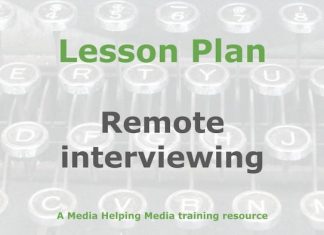 Lesson: Remote interviewing for journalists Graphic for a Media Helping Media Lesson Plan