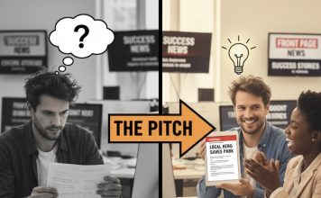 Pitching a news story to an editor Graphic for pitching a news story created with Gemini AI