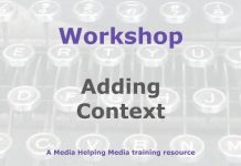 Protected: Workshop: Fact checking and adding context Graphic for a Media Helping Media workshop outline