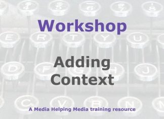 Workshop: Fact checking and adding context Graphic for a Media Helping Media workshop outline