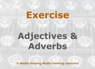 Exercise: Adjectives and adverbs in journalism Image to illustrate a MHM training exercise created with Gemini AI