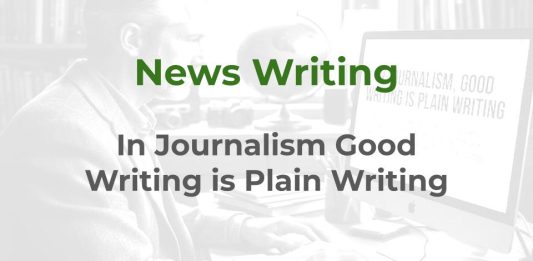 In journalism, good writing is plain writing - graphic for MHM training resource