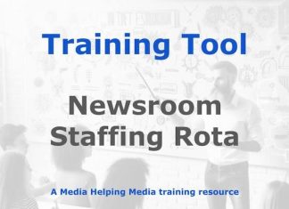 Tool: The MHM newsroom staffing rota Graphic for a Media Helping Media Training Tool