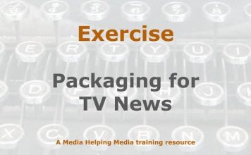 Exercise: Planning a breaking news TV package Image to illustrate a MHM training exercise created with Gemini AI