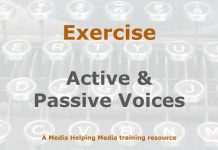 Exercise: The active and passive voices in news Image to illustrate a MHM training exercise created with Gemini AI